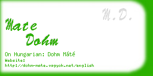 mate dohm business card
